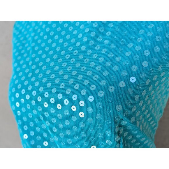 💜✨Vintage Maxou Turquoise Sequin Dress - Size 8 - Picture 4 of 13